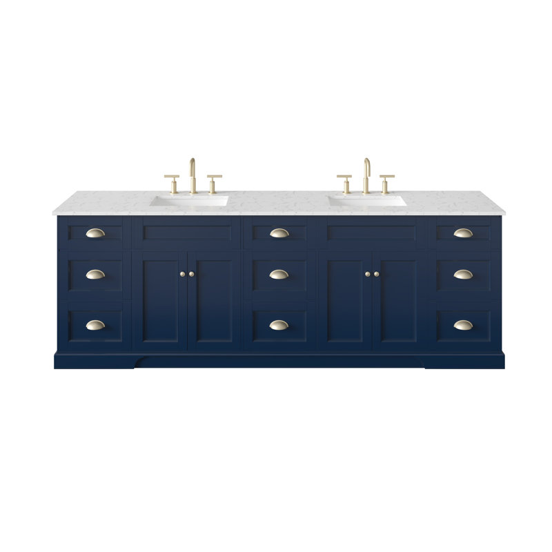 Willa Arlo Interiors Travis 96'' Double Bathroom Vanity with Quartz Top ...